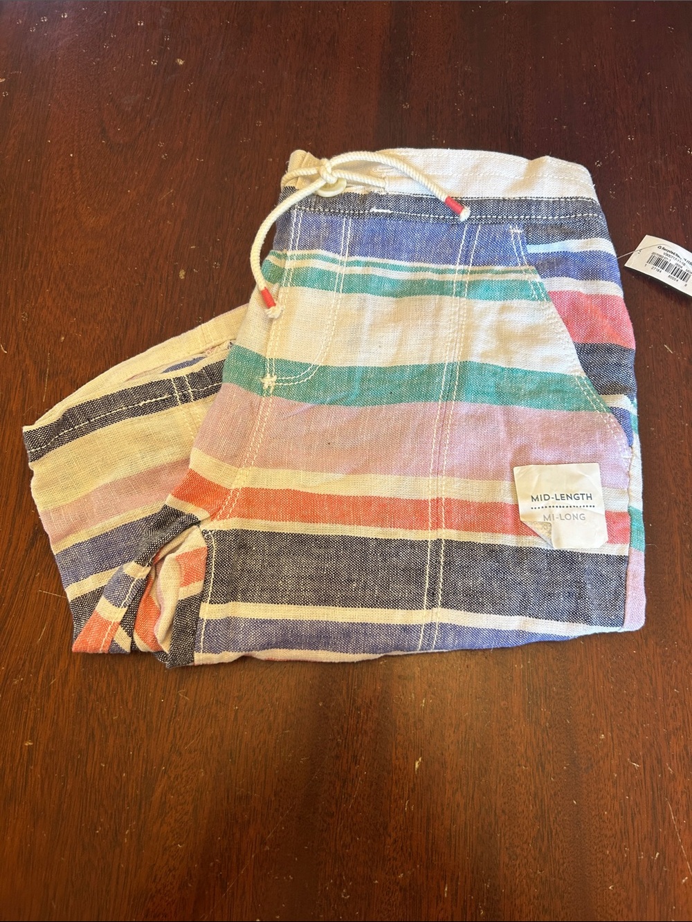 Old Navy Kids Striped Mid-Length Drawstring Shorts - Multicolor Size XL NWT - Picture 2 of 7